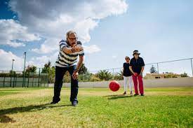 Adam Cherrington playing Bocce Ball